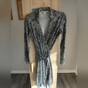 Diane Von Furstenberg Black and White Animal Print Dress